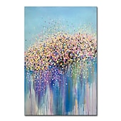 お買い得  花/植物画-ミンチュラ 手作り 厚いテクスチャー 花 油絵 キャンバス 壁アート 装飾 モダン 抽象画 ホームデコレーション ロールフレームレス 未延伸絵画