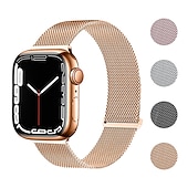 Χαμηλού Κόστους Ζώνες Apple Watch-Μιλανέζικη Πλέξη Συμβατό με Ζάντα ρολογιού Apple Watch 38mm 40mm 41mm 42mm 44mm 45mm 49mm Γυναικεία Μαγνητικό κούμπωμα Ρυθμιζόμενο Ανοξείδωτο Ατσάλι Ανταλλακτικό λουράκι ρολογιού για iwatch Series