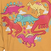 Girls' 3D Animal Dinosaur Letter T shirt Long Sleeve 3D Print Fall Winter Active Fashion Daily Kids 3-12 Years Outdoor Daily Regular Fit cheap Girl's 3D Animals-Girls' 3D Animal Dinosaur Letter T shirt Long Sleeve 3D Print Fall Winter Active Fashion Daily Kids 3-12 Years Outdoor Daily Regular Fit