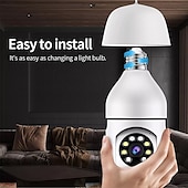 cheap Indoor IP Network Cameras-LED Bulb Light HD 1080P IP Camera Wireless Panoramic Home Security WiFi Smart Bulb Night Vision Camera