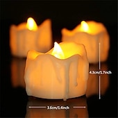 levne Vánoční osvětlení-12/24 ks svíček svítí led čajové svíčky blikající bezplamenná teplá bílá pro osvětlení halloween party 12x 24x dodáváno s baterií