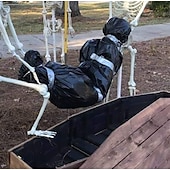 preiswerte Halloween Außen Dekor-Halloween-Dekorationen Requisiten für tote Opfer, gruselige gefälschte Leiche mit Pumpe, 152 cm hängende gruselige gefälschte Leiche in Tasche, Todesopfer, Halloween-Requisiten für den Außenbereich,