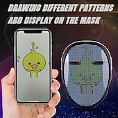رخيصةأون الأجهزة المخترعة-led mask hd with wifi bluetooth برمجة هالوين حزب تأثيري قناع متوهج تنكر أحدث