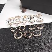 cheap Rings-17pcs Ring For Women&#039;s Work Gift Daily Alloy Geometrical Graduation Joy