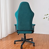 abordables Funda para silla de oficina-Funda para silla de oficina dividida, funda para silla de juego, color burdeos, elástica, lavable, funda para silla de ordenador, para sillón, silla giratoria, silla de juego, silla de jefe de