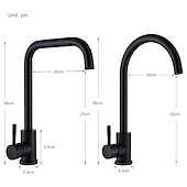 cheap Rotatable-Stainless Steel Kitchen Sink Mixer Faucet, 360 Swivel Single Handle Kitchen Taps Deck Mounted, with Hot and Cold Water Hose Vessel Taps