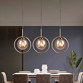 cheap Island Lights-25 cm Single Design Pendant Light LED Globe Circle Metal Electroplated Island Lights Nordic Style Shops / Cafes Dining Room Bedroom Living Room Lights Gift for Family Friends 1100-240V