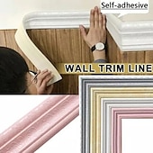 levne Tapety-cool tapety jednobarevná tapeta hranice nástěnná malba pas odlepte a nalepte samolepicí PVC/vinyl moderní nálepka na zeď pro pokoj 230*8*0,8cm*1ks