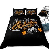 economico Set copripiumino-Set copripiumino oktoberfest in 3 pezzi set biancheria da letto per hotel copripiumino include 1 copripiumino, 2 federe per matrimoniale/regina/re (1 federa per doppia/singola)
