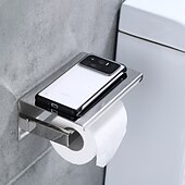 お買い得  トイレットペーパーホルダー-多機能トイレット ペーパー ラック 304 ステンレス鋼ロール ペーパー タオル ラック大/小ミラー明るい明るい色