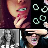cheap Halloween Mask &amp; Props-Halloween Vampire Dentures, Glow in The Dark Horror Zombie Teeth, Fake Tiger Teeth Grim Reaper Braces, Luminous Dress Up Props