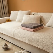 abordables Funda de sofá-Funda de sofá de terciopelo de cordero funda de asiento de sofá fundas de sofá seccionales, protector de muebles fundas de sofá antideslizantes para perros gatos niños (se vende por pieza/no todo el