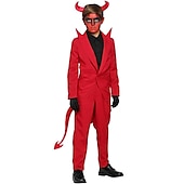 cheap Couple &amp; Group Costumes-Devil Cosplay Costume Halloween Group Family Costumes Kid&#039;s Boys Girls&#039; Cosplay Halloween Halloween Carnival Masquerade Easy Carnival Costume for Walpurgis Night
