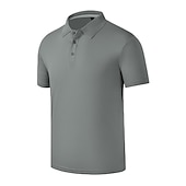 billige Klassisk poloskjorte for menn-Herre POLO T-skjorte Golf skjorte utendørs Avslappet Polokrage Klassisk Kortermet Mote Fritid Helfarge Knapp foran Knapp ned Vår sommer Normal Svart Hvit Gul Rød Blå Grå POLO T-skjorte