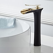 cheap Classical-Bathroom Sink Faucet,Brass Waterfall Centerset Single Handle One Hole Bath Taps