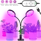 お買い得  植物育成ライト-1/2 個成長ライト led フルスペクトル phytolamps usb 成長ライトとタイマー制御デスクトップクリップ phyto ランプ植物のための苗花成長ボックス