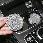 cheap Car Organizers-2pcs Bling Car Cup Holder Coaster 2.75 inch Anti-Slip Shockproof Universal Fashion Vehicle Car Coasters Insert Bling Rhinestone Auto Automotive Interior Accessories for Women