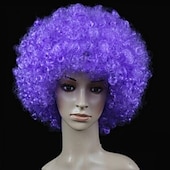 olcso Party Parókák-karneváli parókák molett yaki afro göndör bob paróka közepes hosszúságú barna szintetikus haj férfi nő gyerekek aranyos cosplay piros színű karneváli parókák halloween parókák