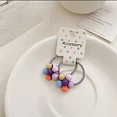 cheap Hair Elastics &amp; Ties-10pcs Toddler Girls&#039; Hair Accessories Active Sweet Daily Floral Floral Style Rainbow