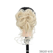 economico Chignon-commercio estero fibra chimica sintetica lazy catch clip capelli anello bocciolo di fiore testa a sfera ragazza naturale soffice barba lunga moda parrucca