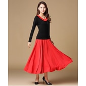 abordables Tenues de danse de salon-Danse de Salon Jupes Couleur Pure Femme Utilisation Usage quotidien Fibre de Lait