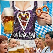halpa Oktoberfest-oktoberfest juhlaseinä tapetti taide sisustus huopa verho riippuva koti makuuhuone olohuone sisustus polyesteri olut saksalainen baijerilainen