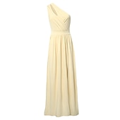 preiswerte Kleider für den-Damen kleid lang Ballkleid abendkleider Schaukelkleid Smaragdgrünes Kleid Elegant Party Romantisch Urlaub Party kleid hochzeitsgast Schlank Blumen Einfarbig Ärmellos Ein-Schulter Schwarz Weiß Rosa