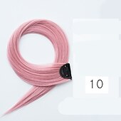 cheap Clip in Extensions-color wig Straight Synthetic Hair 24 inch Hair Extension Clip In / On 1pc / pack Soft Women&#039;s Girls&#039;
