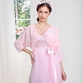 voordelige bruiloft gast wraps-Vrouwen Wikkels Bolero Schouder Jassen  Jassen Zonbescherming 3/4 Lengte Mouw Dolman Mouw Chiffon Bruiloftswikkels Met Beading Voor Feest Avond Herfst Jurk om indruk te maken