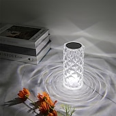 cheap Decorative Lights-Crystal Light Lamp Color Changing Lamps Table Lamp with Touch Control Diamond LED Night Light Rechargeable Rose Romantic Date Lighting Decor for Festival, Home, Restaurant, Bar