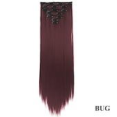 levne Clip in Extensions-yaki rovné syntetické vlasy 24 palcové prodloužení vlasů clip in / na 1ks / balení hladké dámské dívčí