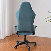 abordables Funda para silla de oficina-Funda para silla de oficina dividida, funda para silla de juego, color burdeos, elástica, lavable, funda para silla de ordenador, para sillón, silla giratoria, silla de juego, silla de jefe de