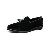 abordables Semi-formel-mocassins en velours vert pour hommes avec détails à pompons – chaussures élégantes à enfiler pour événements formels, mariages et fêtes