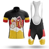 preiswerte Herrenbekleidungs-Sets-21Grams Herren Radtrikot mit Radhose kurz Trägern fahrradbekleidung set Radtrikot-Set Kurzarm MTB Mountain Rennrad Schwarz Grün Königsblau Oktoberfest-Bier Fahhrad 3D-Pad Atmungsaktiv Rasche