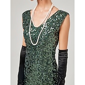cheap Dresses-Roaring 20s 1920s Cocktail Dress Flapper Dress Dress Masquerade Normal The Great Gatsby Charleston Wedding Guest Sequins Tassel Fringe Women&#039;s Halloween Carnival Masquerade Carnival Wedding Wedding