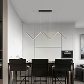 cheap Island Lights-LED Pendant Light 90 cm Island Lights Dimmable Line Design Aluminum Stylish Minimalist Painted Finishes Nordic Style Dining Room Kitchen Lights 110-240V ONLY DIMMABLE WITH REMOTE CONTROL