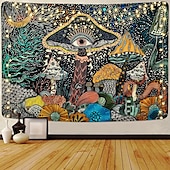 billige Trippy billedvev-soppteppe brennende solteppe hippieøyne billedvev mandala vinstokker billedvev månefase veggteppe veggtepper for rommet