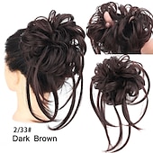 abordables Queue-de-cheval-chignon désordonné morceau de cheveux super long ébouriffé chignon extensions chignon cheveux ondulés wrap queue de cheval postiches cheveux chouchous avec élastique bande de cheveux pour femmes