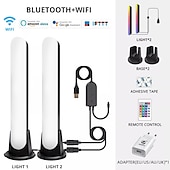 Недорогие Умный ночной свет-Bluetooth APP WiFi светодиодная умная лампа Лента RGB Атмосферное освещение Музыкальная синхронизация 12 режимов TV Wall Компьютерная игровая комната Декоративный ночник