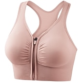 cheap Bras-Women&#039;s High Support Sports Bra Running Bra Seamless Racerback Bra Top Padded Yoga Fitness Gym Workout Breathable Wearproof Soft Spandex Bean Paste Black Pink Solid Colored Home Outfits