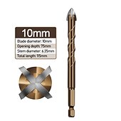 cheap Drill Bit Set-Cross Hexagon Tile Glass Cement Metal Ceramic Wood Plastic Hole Saw Triangle Alloy Drill Bit Size  6mm 8mm 10mm 12mm