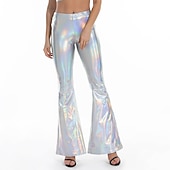 abordables Fondos-Años 80 Hip hop Pantalones Baile de Máscaras pantalones sueltos chicas picantes Color sólido Mujer Disfraz de carnaval Carnaval Mascarada Despedida de Soltera Desfile del orgullo Mes del Orgullo