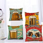 رخيصةأون غطاء وسادة العطلات-oktoberfest beer double side cushion cover 4pc soft الزخرفية مربع رمي غطاء وسادة غطاء وسادة كيس وسادة لأريكة غرفة نوم جودة عالية آلة قابل للغسل