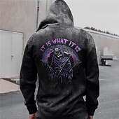 cheap Men&#039;s Pullover Hoodies-Men&#039;s Skull Graphic Prints Hoodie Hoodies Sweatshirt Hoodie Long Sleeve Hooded Sweatshirt Hooded Streetwear 3D Print Daily Sports Black Print Spring &amp;  Fall Designer