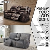 economico Poltrone reclinabili e poltrone wingback-copridivano reclinabile per divano a due posti con copriconsolle centrale, copridivano reclinabile per divano a due posti in velluto bordeaux elasticizzato, copridivano reclinabile per divano a due