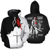 economico Grafica retrò-L&#039;ultimo templare crociato Cavalieri Templari Felpa con cappuccio Cartone animato Manga Manga 3D Tasca frontale Grafica Per Per donna Per adulto Stampa 3D