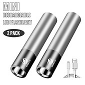 olcso Elemlámpák-2 csomag mini led zseblámpa usb újratölthető 3 világítási mód vízálló zseblámpa teleszkópos zoom stílusos hordozható öltöny éjszakai világításhoz