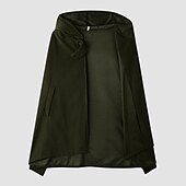 abordables Abrigos de Invierno-Mujer Abrigo Capa / Capas Chaqueta con capucha Fiesta Navidad Ocasión especial Otoño Invierno Abrigo Ajuste regular Resistente al Viento Mantiene abrigado Adorable Artístico / Retro Elegante Chaquetas