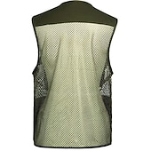 billige Herre fiskevest-Herre سترة Gilet Fiskevest Vest til turbruk Ermeløs vest Gilet jakke utendørs Ferie Gatemote Elegant og moderne Sommer Vår Lomme Fort Tørring Polyester Pustende Fargeblokk Glidelås V-hals Normal
