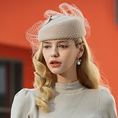 Χαμηλού Κόστους Καπέλα Γιορτής-100% Μαλλί Καπέλο Ντέρμπι / Καπέλα με Φιόγκος 1 τεμ Causal / Καθημερινά Ρούχα Ακουστικό